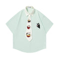 Embroidered Tie Short Sleeve