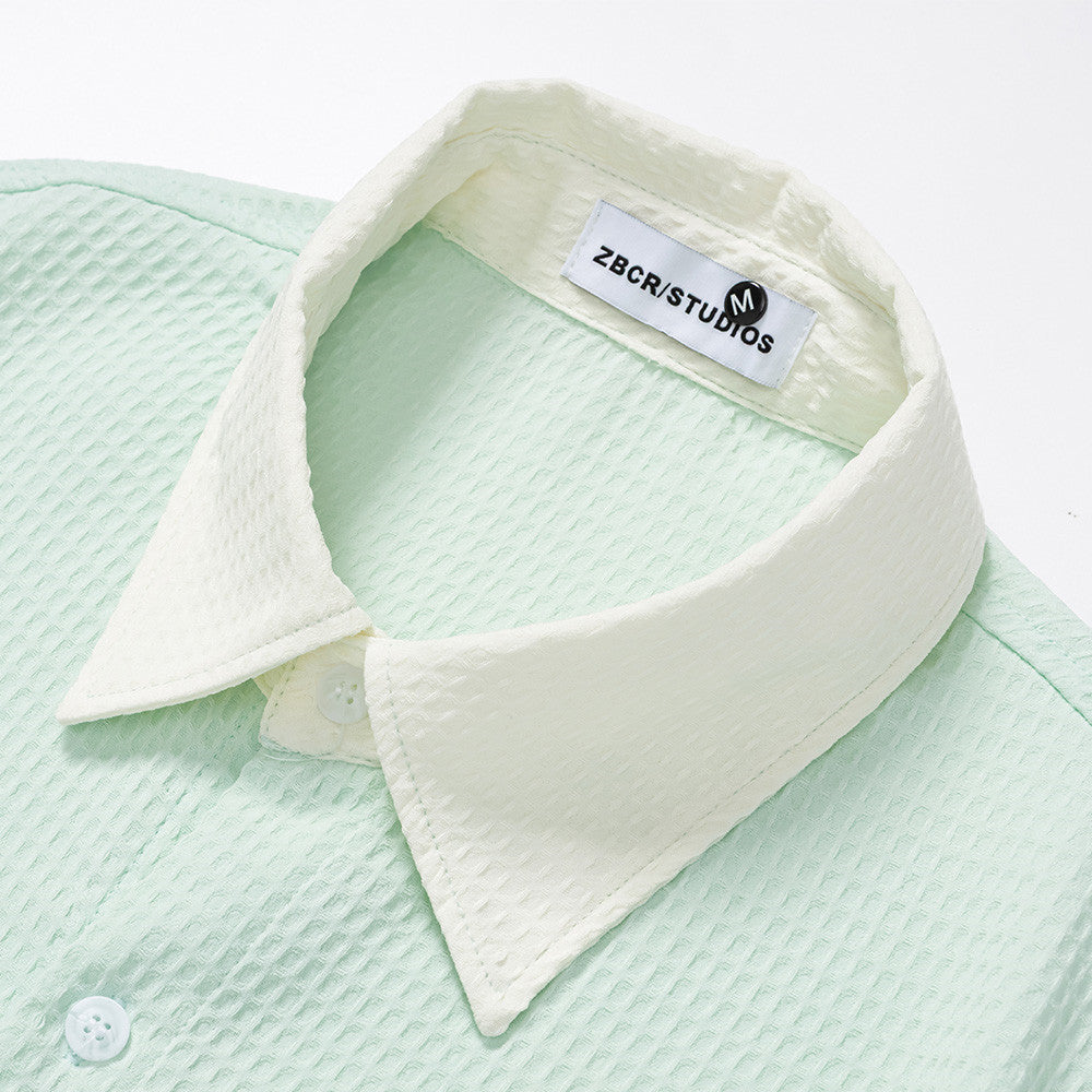 Embroidered Tie Short Sleeve