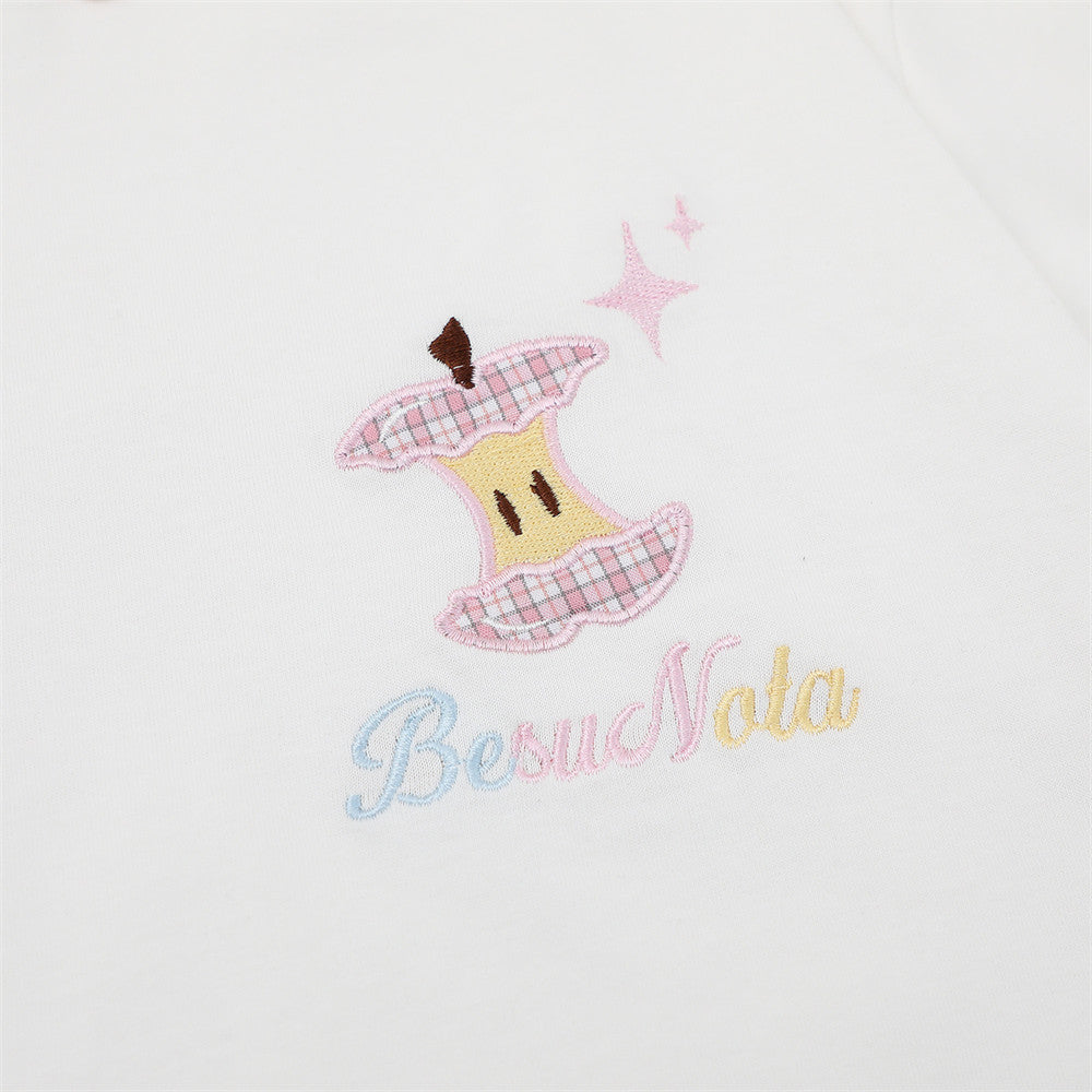 Cartoon Embroidered Short Sleeve